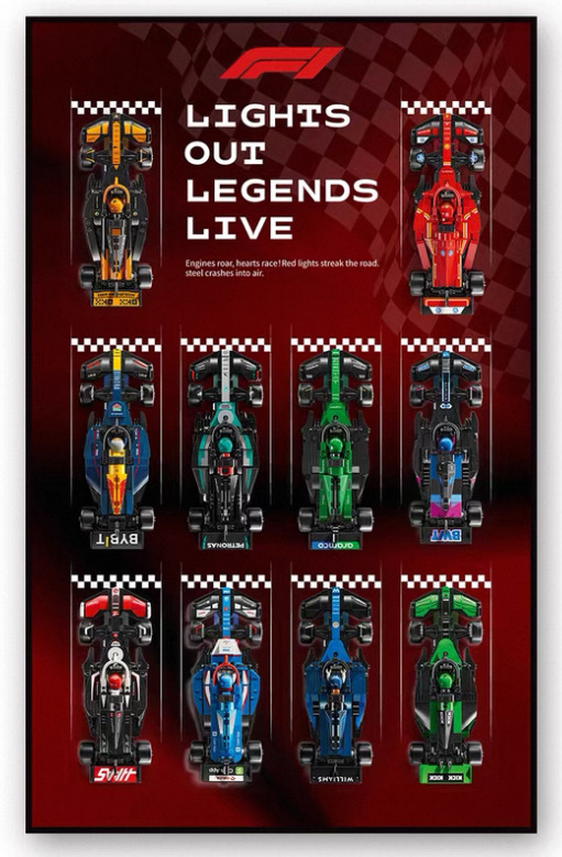 Display frame สำหรับ LEGO Speed Champion F1 10 คัน