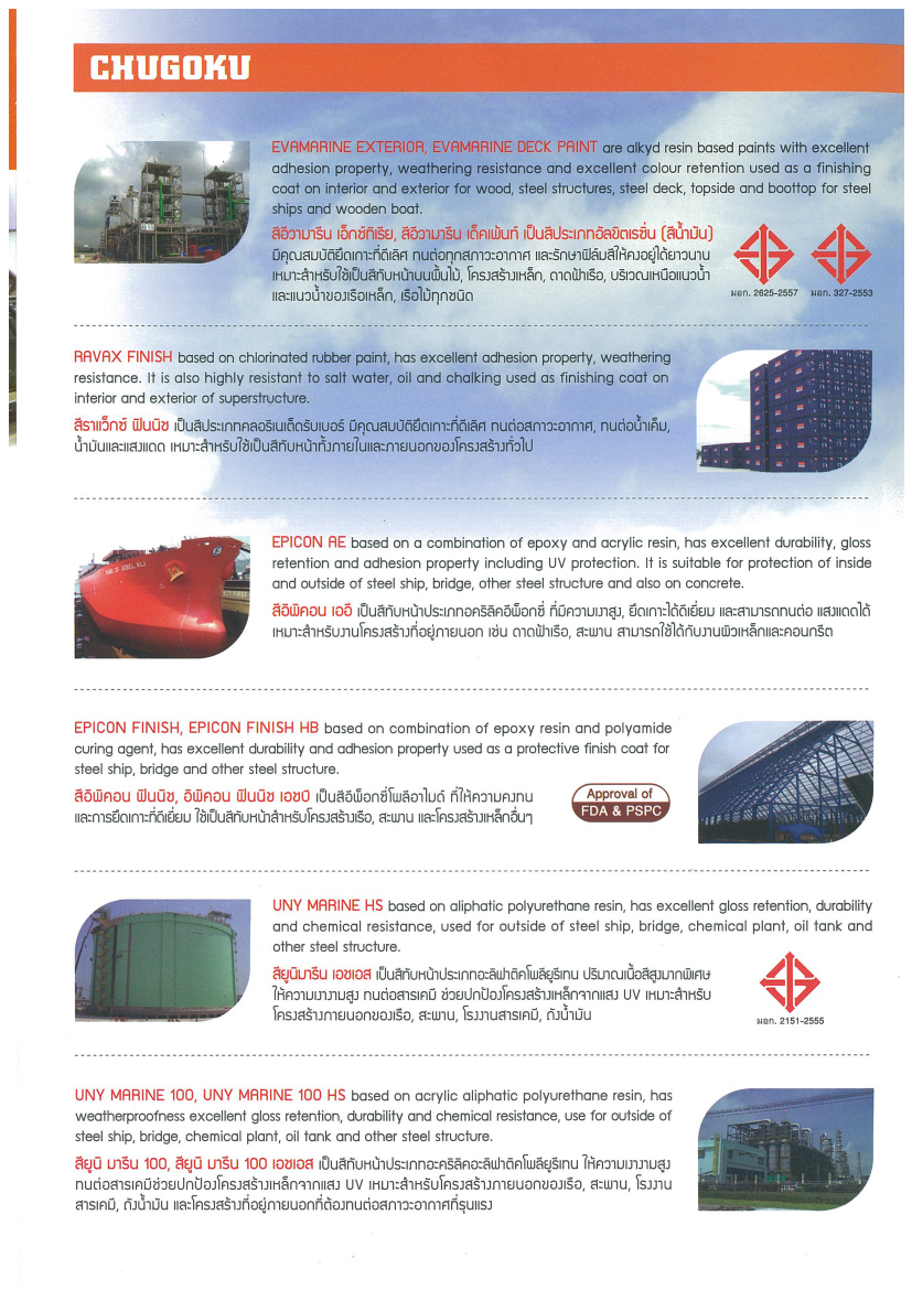 สีชูโกกุ อีวามารีน เอ็กซ์ทีเรีย (18.925 ลิตร) CHUGOKU EVAMARINE EXTERIOR (18.925 L.)