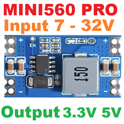 MINI560 PRO 3.3V (Input 7-32V to Output 3.3V 5A) Step Down DC-DC Converter Voltage Regulator Buck Stabilized Power Supply Module 9