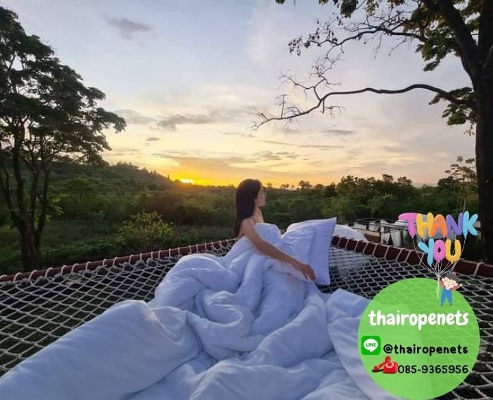 รีวิวตาข่ายเปลนอน ไร้ปม ตาข่ายเปลนอนตามร้านอาหาร คาเฟ่ ตาข่ายนั่งเล่นตามร้านกาแฟ