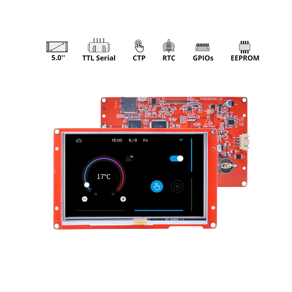 NX8048P050-011R Nextion 5.0 Inch Resistive Touch RGB 65K Color LCD-TFT HMI Display Module Intelligent Series Panel Without Enclosure