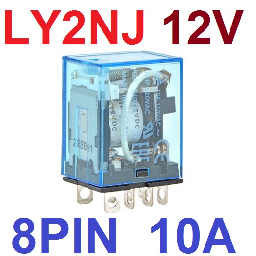 รีเลย์ LY2NJ Power Relay DC Coil 12V Contact 240Vac 10A DPDT 8PIN HH62P