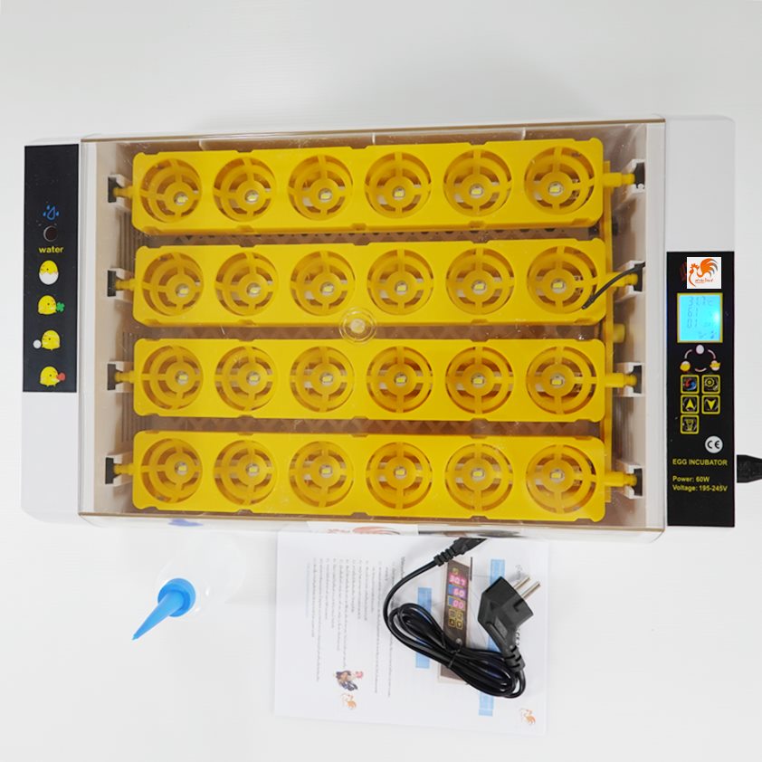 เครื่องฟักไข่ 24 ฟอง มีไฟ 24 ดวง LED ส่องเชื้อไข่ในตัว