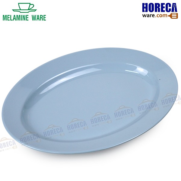 [Blue] Shallow cradle plate, 11.5 inches, melamine ware.