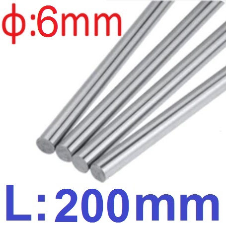 เพลาขนาด 6mm. ยาว 200mm. D6-200MM 3D printer D6 linear shaft rod shaft 6MM cylindrical linear guide rail Chrome Plated Liner Rods axis แกนเหล็ก แท่งเหล็ก