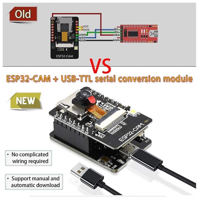 ESP32-CAM OV2640 2MP with Download Module KIT Camera WiFi+Bluetooth