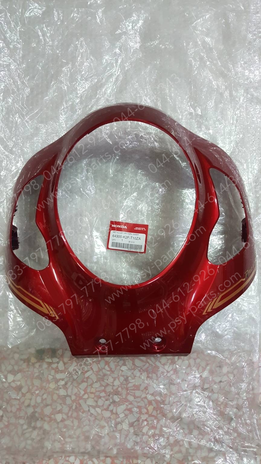 ฝาครอบไฟหน้า SCOOPY/21 แท้ๆ + สติ๊กเกอร์ สีแดงบรอนซ์ (R340) 64300-K2F-T10ZA