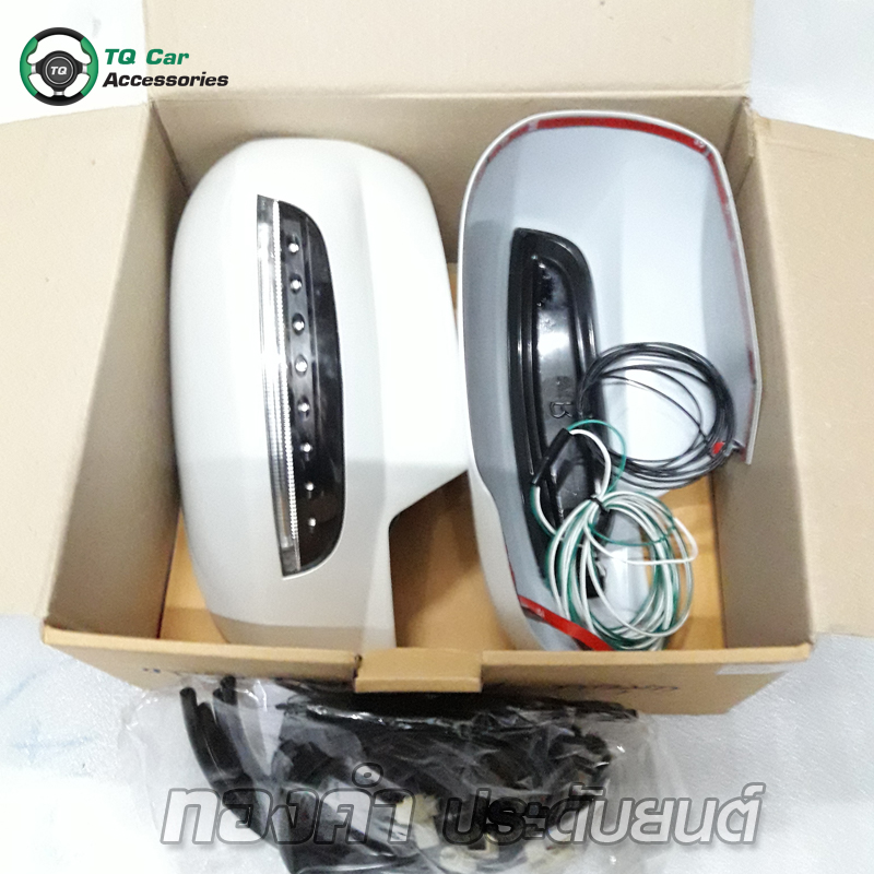 ครอบกระจกมองข้างมีไฟ SUZUKI SWIFT สีขาวมุก งาน FITT