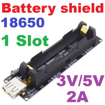 18650 lithium battery 1 slot to 5V/3V 2A module V3 mobile power bank module lithium battery protection expansion board SMD battery holder