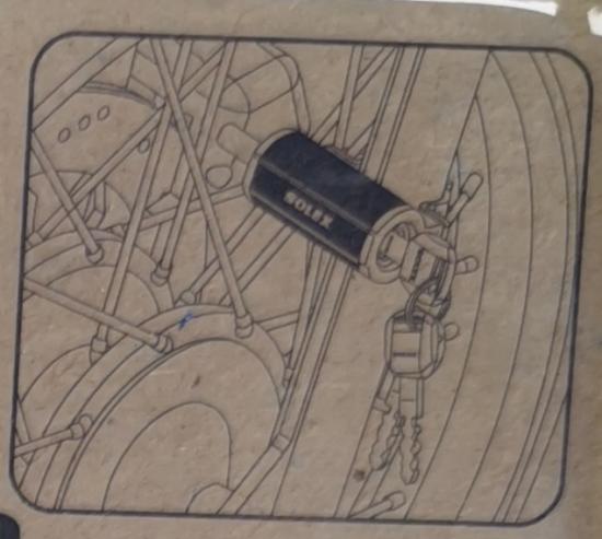 กุญแจล็อคโช้ค Solex รุ่น 6019 ใช่ล็อคกับโช๊คเพื่อขัดกับล้อ ใช้ล็อครถมอเตอร์ไซค์ ล็อครถจักรยาน