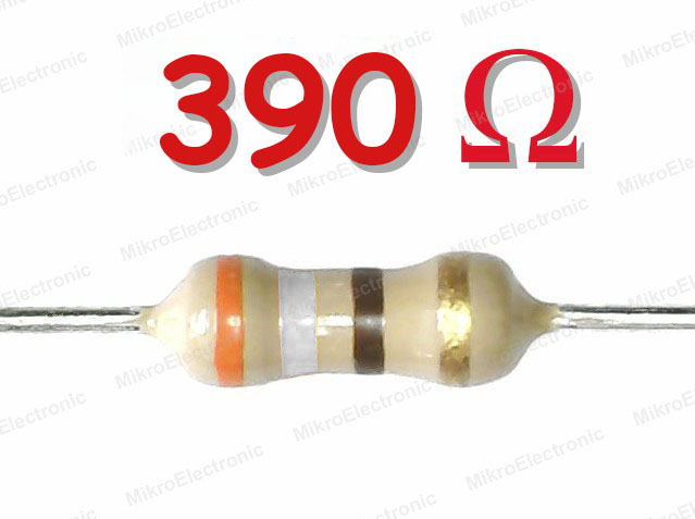 390 โอห์ม 1/4W 5% ตัวต้านทาน แพ็คละ 10 ตัว 390 Ohm Carbon Film Fixed Resistor 390R