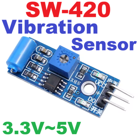 เซ็นเซอร์ตรวจจับแรงสั่นสะเทือน แบบปรับความไวได้ SW-420 Vibration Sensor Module Vibration Switch Alarm Sensor Module for Arduino