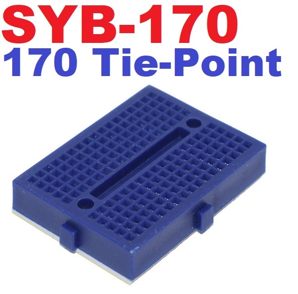 บอร์ดทดลอง 170 รู SYB-170 ขนาด 35x47x8.5 mm. สีน้ำเงิน Protoboard Breadboard โฟโต้บอร์ด