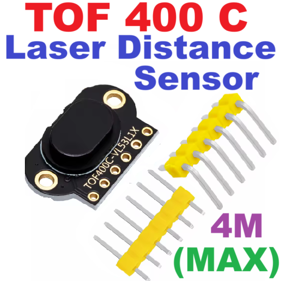 โมดูลวัดระยะทางด้วยเรเซอร์ TOF400C 4M(max) based on VL53L1 I2C High Precision Distance Sensor Module IIC
