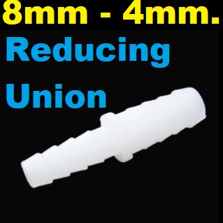 ข้อต่อตรง 4mm - 8mm ท่อน้ำ reducing union through joint pagoda joint 4 to 8 mm pipe pipe connector pipe fittings pipe adapter
