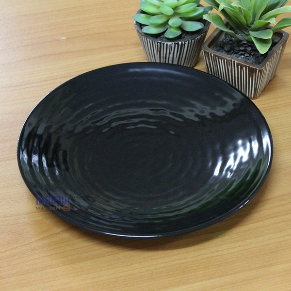 จานกลมมีลอนลายคลื่น 10นิ้ว [สีดำ] เอสบี