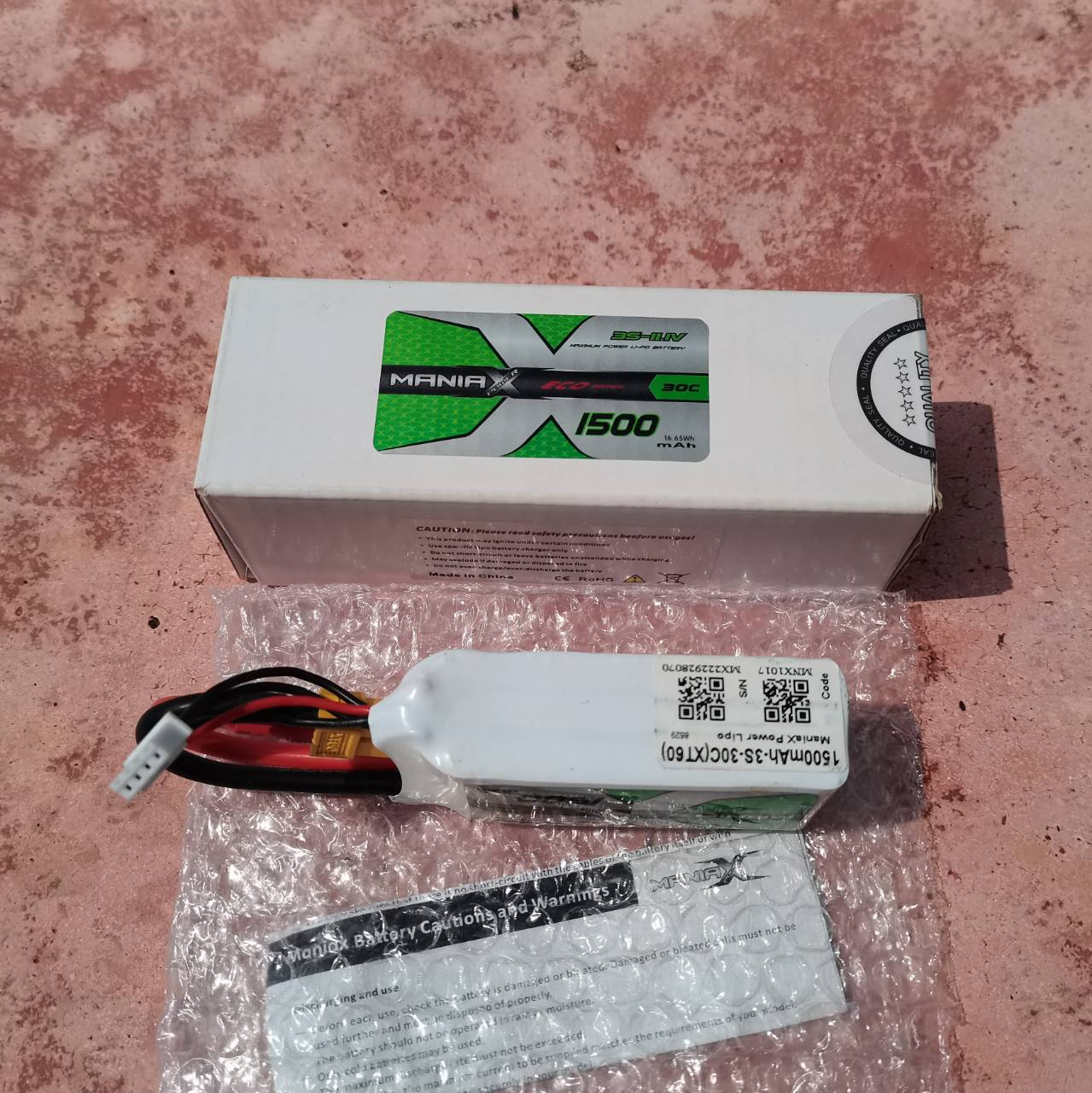 แบตเตอรี่ลิโพ ManiaX Power 1500mah (11.1V)(3เซล) 30C แบตลิโพ lipo TX 60