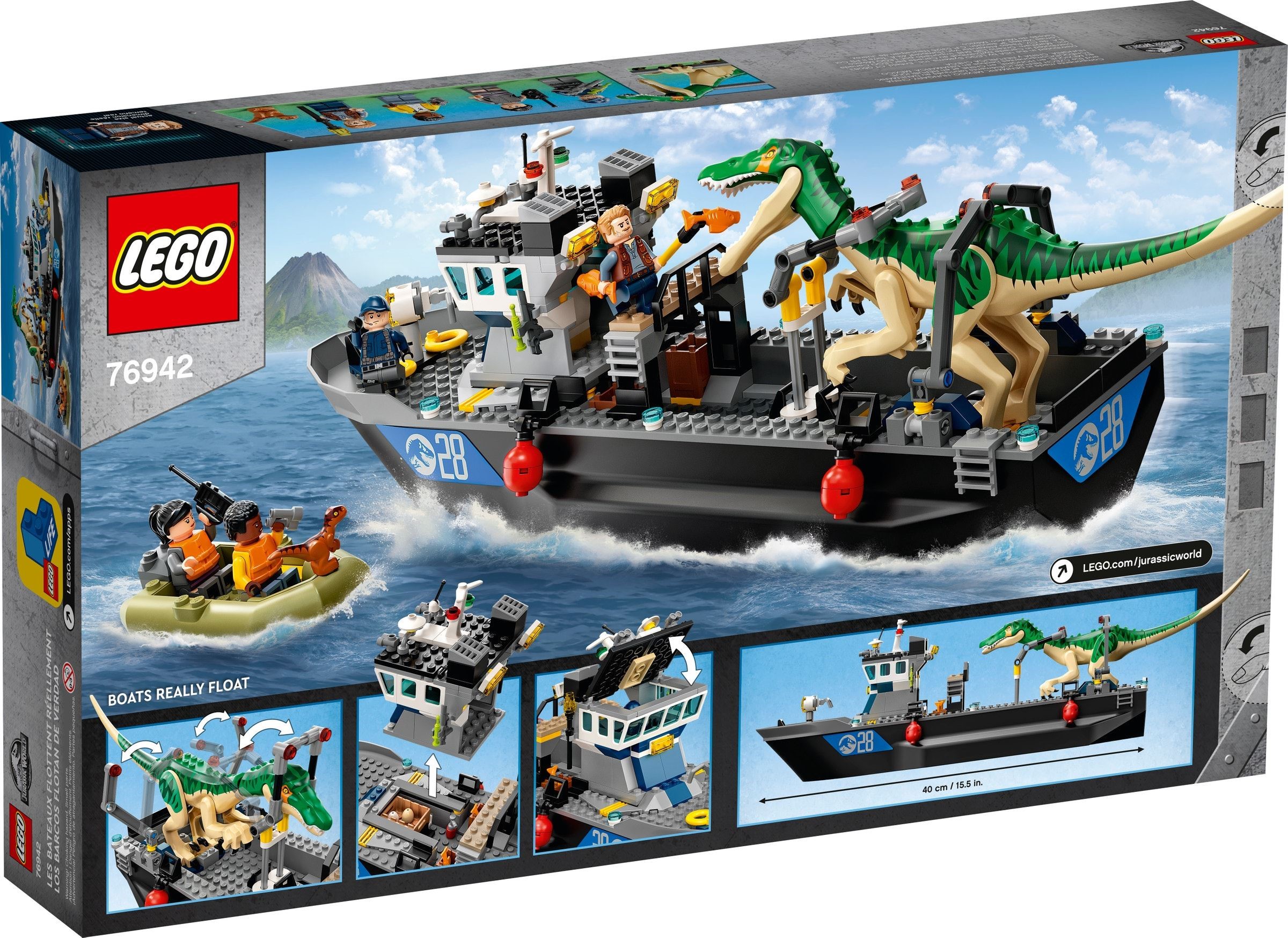 LEGO JURASSIC WORLD เลโก้ 76942 Baryonyx Dinosaur Boat Escape