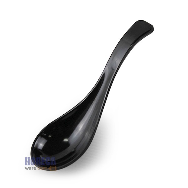 Japanese style short spoon, 5.25 inches, black, SB brand