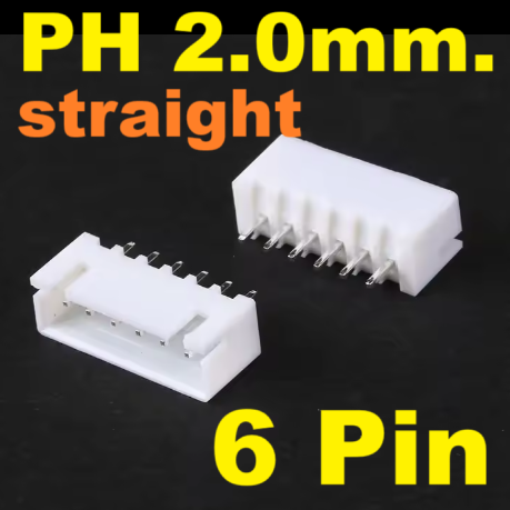JST PH2.0 mm. ขาตรง 6 ขา connector 6Pin Pitch 2.0 mm. straight Terminal Male Plug socket PCB connector ขั้วต่อคอนเน็กเตอร์ ตัวผู้