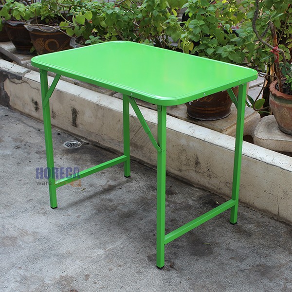 โต๊ะพับ โต๊ะซีฟู้ด ขาเหลี่ยมสวิง 3ฟุต 90ซม. สีเขียว ตราเอ็นเอฟ