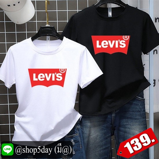 🔥 เสื้อยืดคอกลม เสื้อแขนสั้น เสื่อคู่รัก เสื้อยอดฮิตลาย Levis