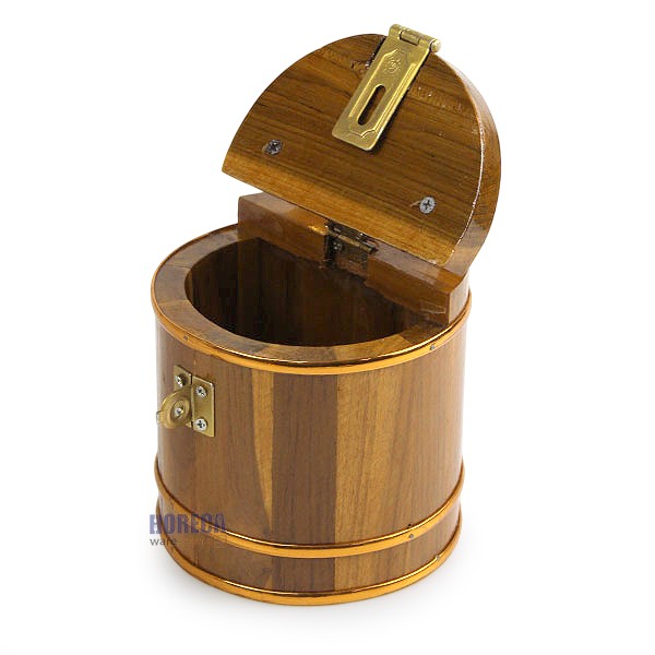 Piggy bank, round, 4", pearl wood