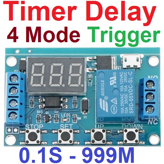 DC 5V To 30V One Time Delay Relay Power Off Delay Disconnect Trigger Delay Cycle Timing Circuit Switch รีเลย์ ทริกเกอร์ หน่วงเวลา