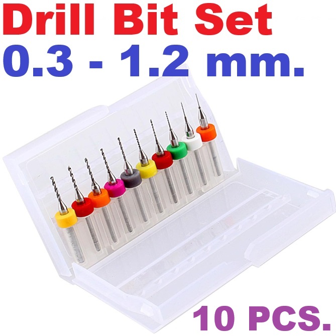 ดอกเจาะ PCB, ไม้, อะคริลิค 0.3-1.2 mm Mini PCB Drill Bits Carbide Drill Bit Set 1/8'' Shank For Circuit Board CNC Engraving Sharpener Drill Tools