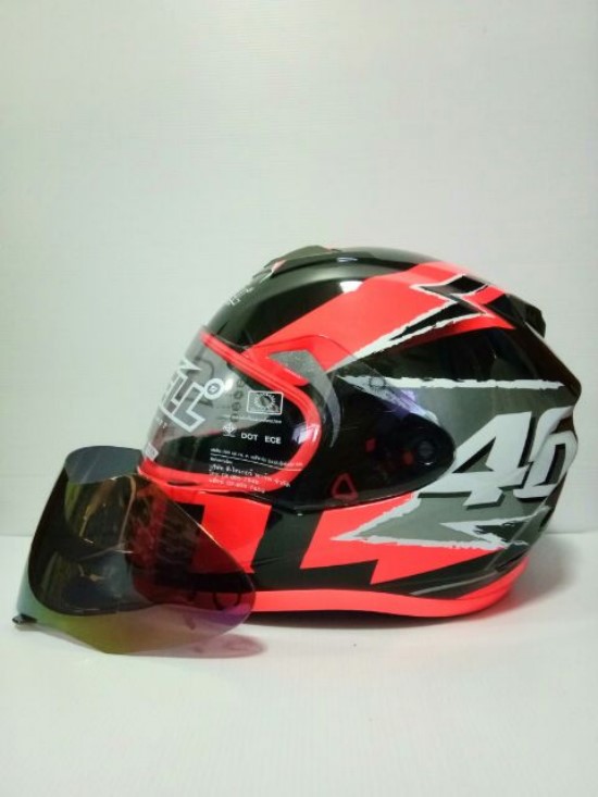 🔥หมวกกันน็อค SNALL สีส้มแสดดำ