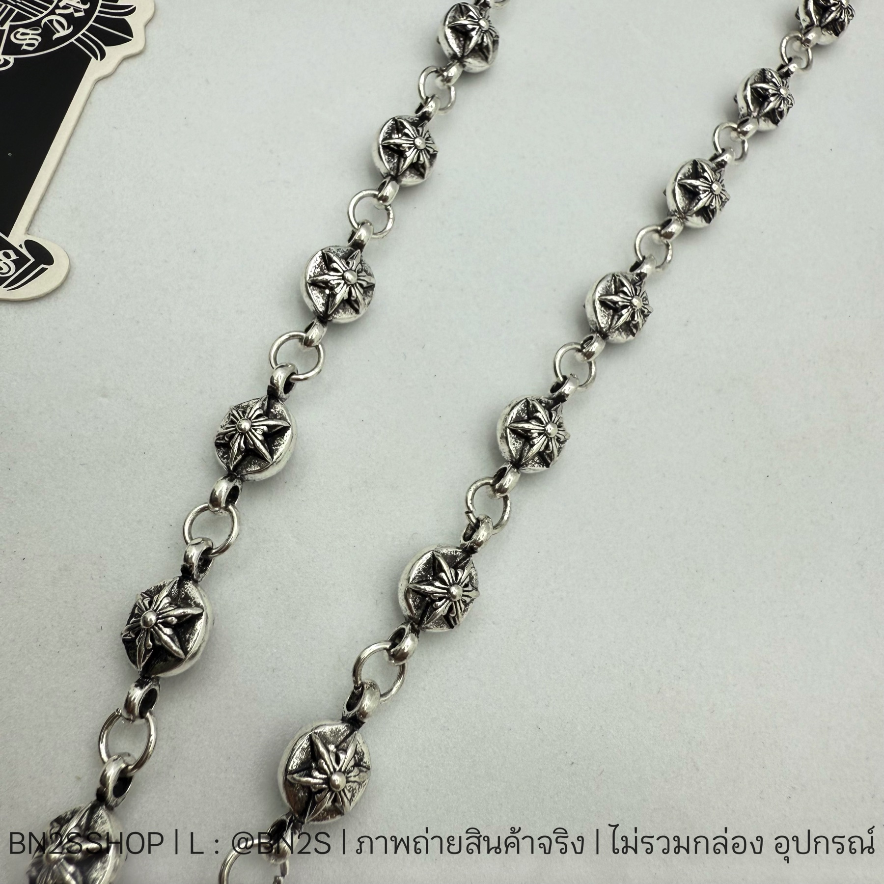 CHROME HEART Pendant Maltese Cross Chain Necklace | สร้อยคอผู้ชาย จี้กางเขน โครมฮาร์ท อะไหล่เงินปัดดำ |