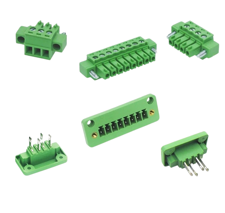 Wall plug-in terminals 15EDGWB-3.81MM 8Pin with flange ears (Wall socket + plug)