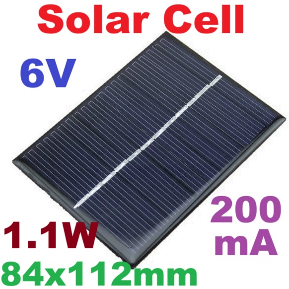 6V 200mA 1.1W 84x112mm Solar cells Epoxy Polycrystalline Silicon DIY Battery Power Charger Module small solar Panels toy แผงโซล่าเซลล์