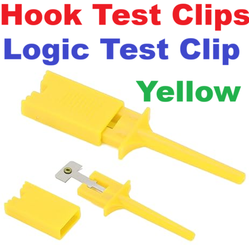 หัวจับสายไฟ สีเหลือง Patch test hook logic analyzer clip test clip wiring hook yellow