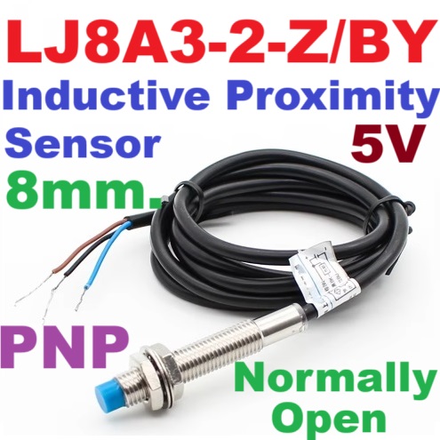 LJ8A3-2-Z/BY Inductive Proximity Sensor PNP DC 5V เซนเซอร์ตรวจจับโลหะระยะสูงสุด 2mm