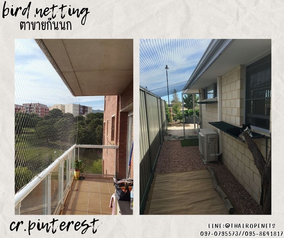 ตาข่ายกันนก bird netting สีฟ้าอมเขียว เชือกหนาพิเศษ 2.5 มิล ช่องตา 2x2 cm.ตาข่ายกันนกเข้าบ้าน เข้าสวน ทำตามขนาดที่ต้องการ
