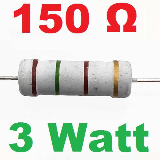 150 โอห์ม 150 Ohm 3W 5% เมทัลออกไซด์ ฟิล์ม Metal Oxide Film Resistor 150R