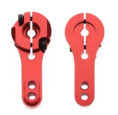 แขนยึดเซอร์โวมอเตอร์ สีแดง 25T Metal ALUMINIUM Red color Servo Horn Rocker Arm RC Servo motor