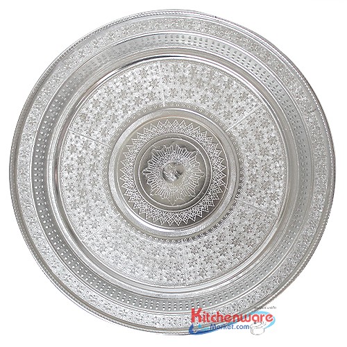 Thai style Khanto tray, silver, 46 cm, seal