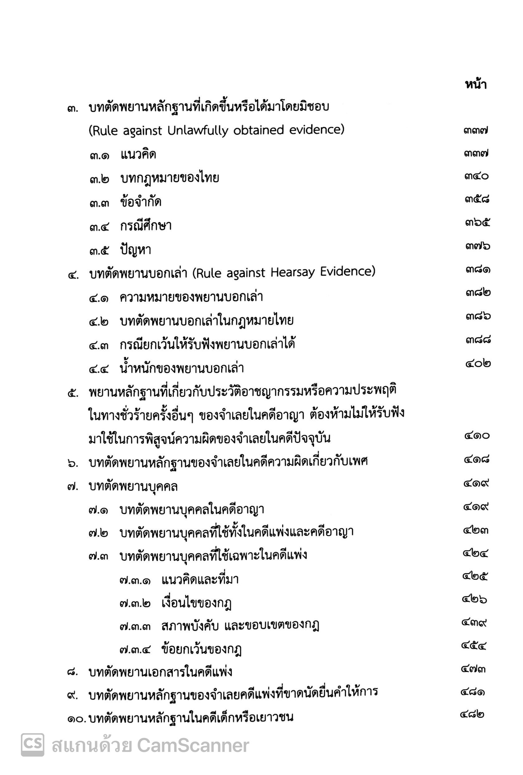 (ตำหนิ) กฎหมายลักษณะพยานหลักฐาน (ศ.จรัญ ภักดีธนากุล) ปีที่พิมพ์ : สิงหาคม 2567 (ครั้งที่ 18)
