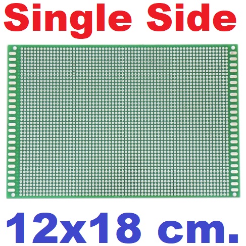 แผ่นปริ๊นอเนกประสงค์ FR4 ไข่ปลา 1 ด้าน 12x18cm single-sided tin plate Prototype PCB Bread board Universal green 2.54mm Grid DIY Kit ชุบดีบุก หน้าเดียว