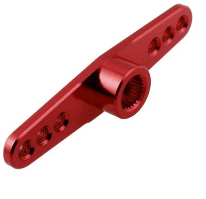 25T standard servo swing Double Sided arm สีแดง Half arm Red color digital servo metal rudder arm steering wheel