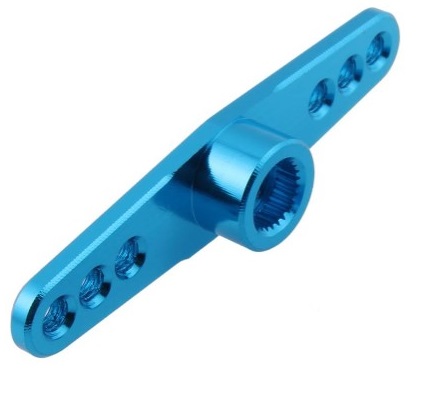 25T standard servo swing Double Sided arm สีน้ำเงิน Half arm Blue color digital servo metal rudder arm steering wheel