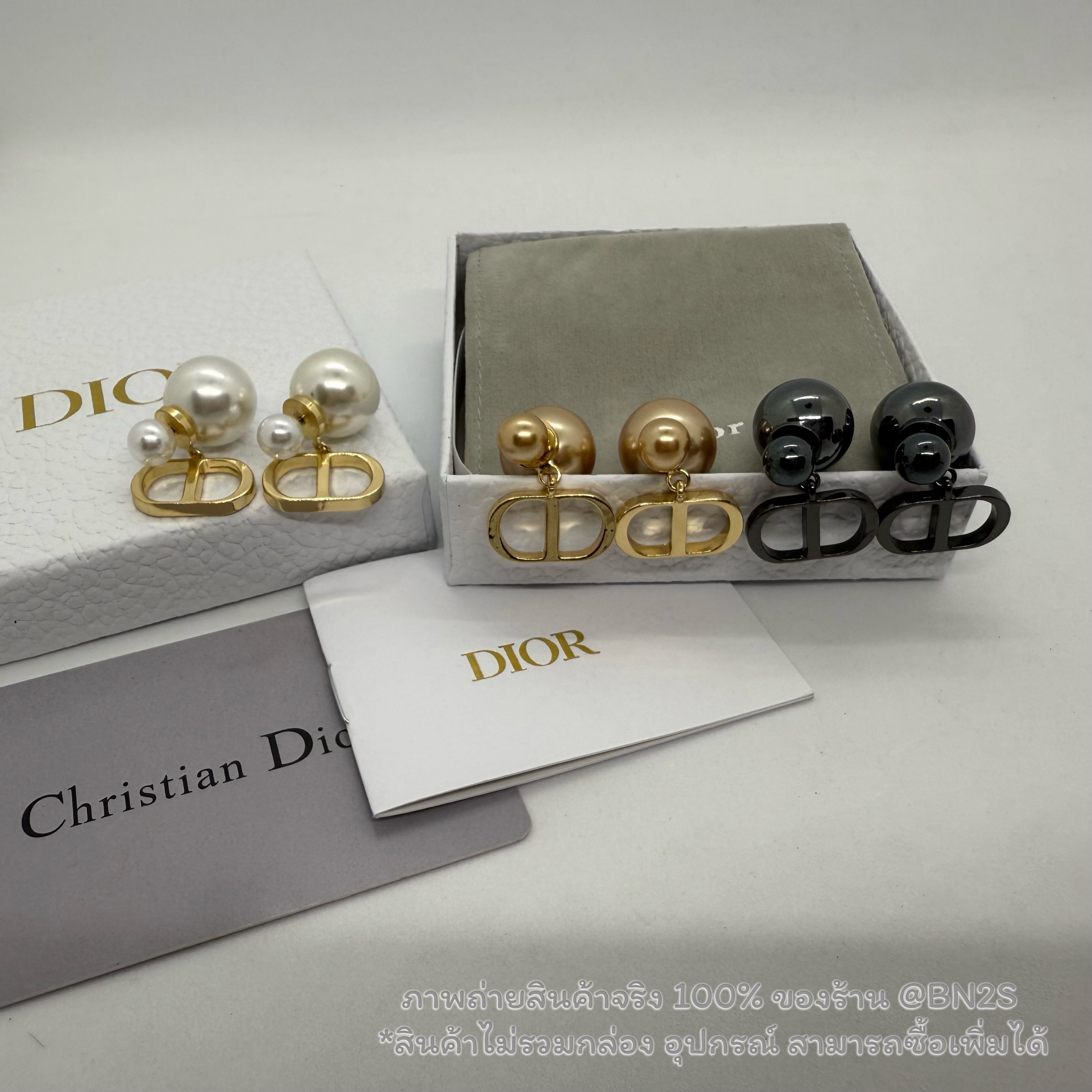 อะไหล่โรสโกลด์ | CD Tribales Earrings ตัวโลโก้อยู่หลังหู ต่างหูไข่มุก อะไหล่ทอง สไตล์วินเทจ ตุ้มไข่มุก ดูมีสไตล์มากค่ะ งานไม่ปั๊ม ไม่รวมอุปกรณ์
