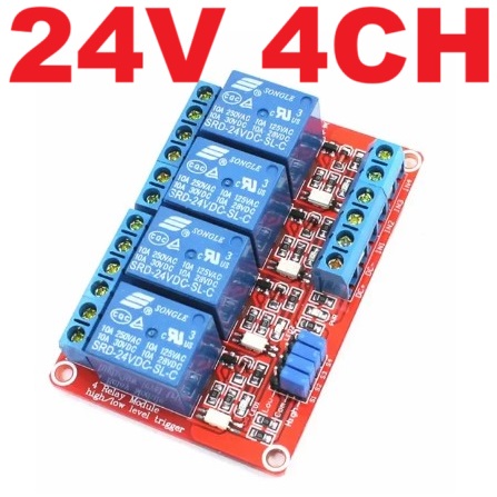 Relay 24V 4CH Relay Module Board Shield for Arduino with Optocoupler Support High and Low Level Trigger รีเลย์ 4 Channel