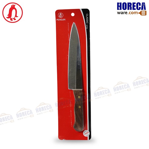 Bird On Pack, large meat cutting knife, wooden handle, 8 inches, Penguin brand