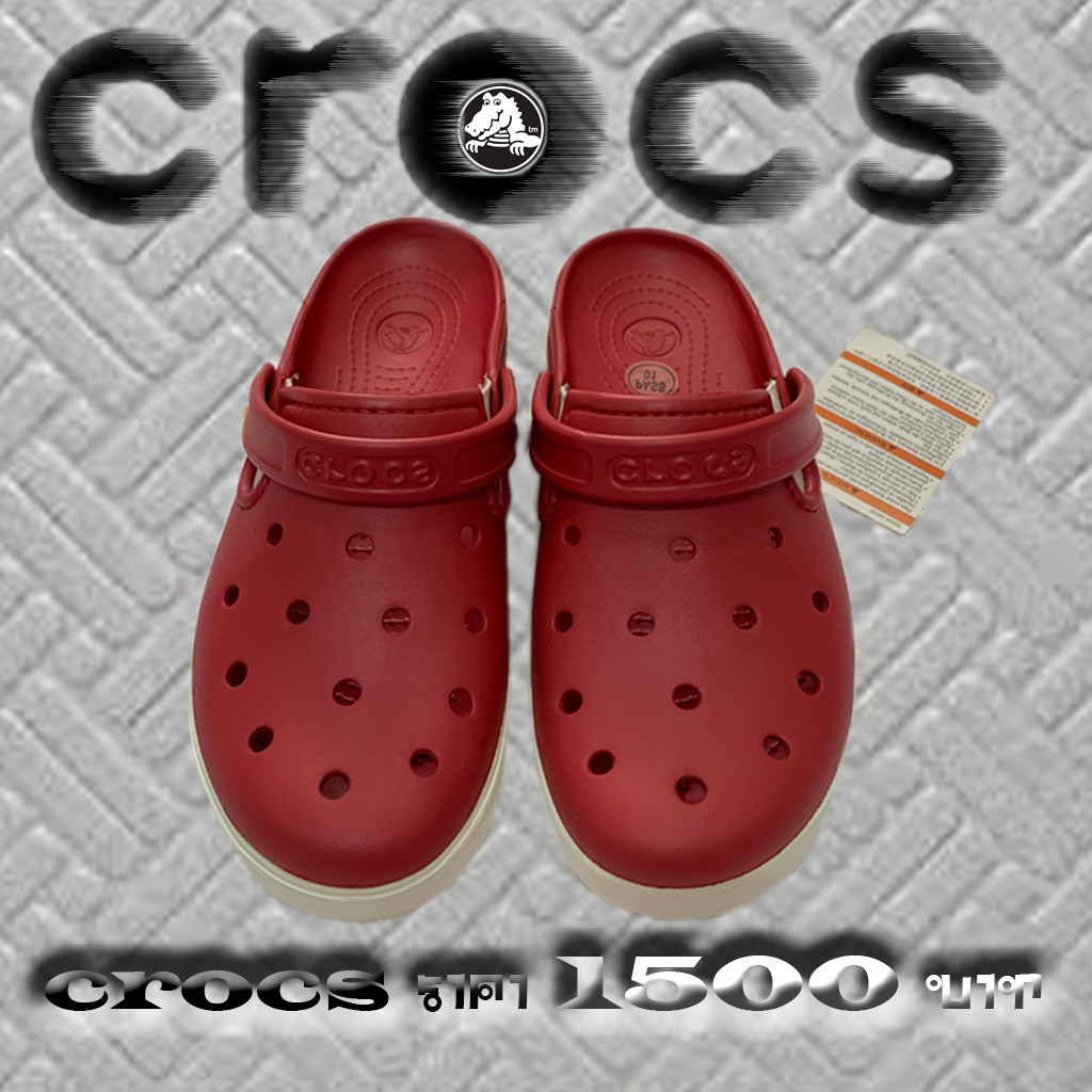 Crocs รองเท้าแตะแบบสวมยี่ห้อ crocs สีแดง สวมใส่สบาย ใส่ได้ทั้งผู้ชายและผู้หญิง รุ่น 50004-00742