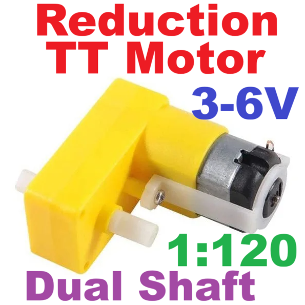 เกียร์มอเตอร์ 3-6V แบบตัวแอล แกนคู่ ทดรอบ 1:120 reduction motor robot car gear motor L-bend motor