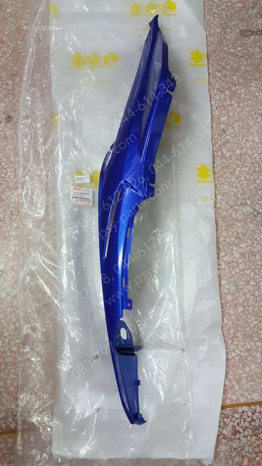 ฝาครอบข้างขวา SMASH-แจ่มแจ๋วประหยัด แท้ๆ สีน้ำเงิน 47111-45H20-YKY