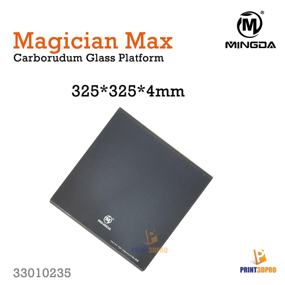 Magician Part Carborudum Glass Size 325x325x4mm For Magician Max or etc. อะไหล่เครื่องพิมพ์ 3D Printer Part